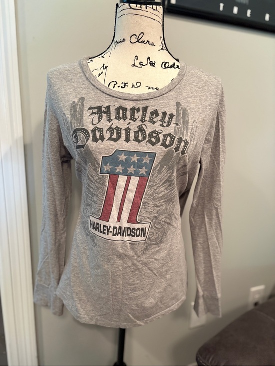 Harley-Davidson Tops - Harley-Davidson Gray Long Sleeve Graphic Tee 2XL